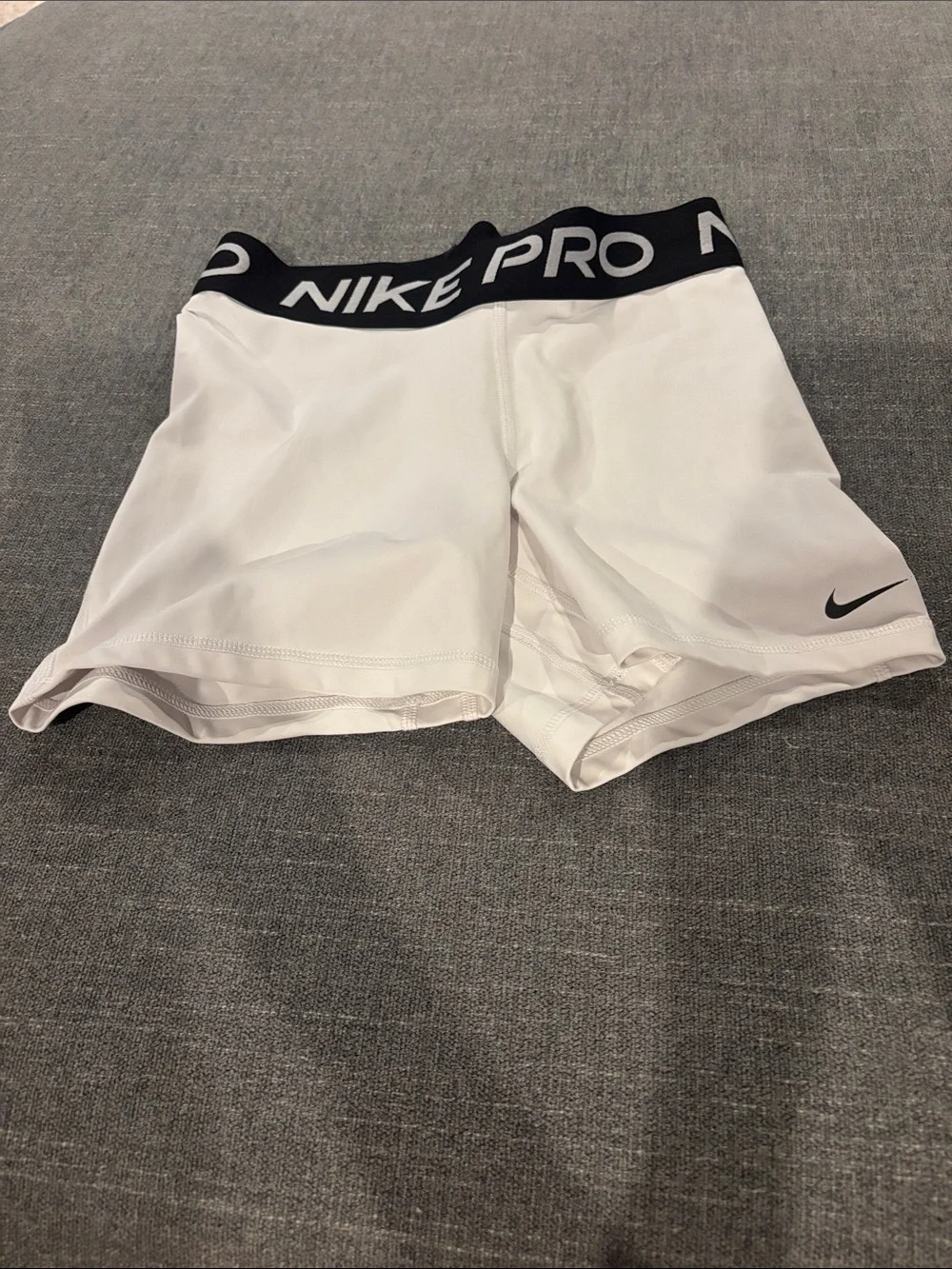 Nike Pro White and Black Women's Bike Shorts